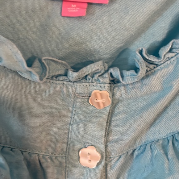 Stoney clover x target blue ruffle mini dress flower buttons - Picture 3 of 6